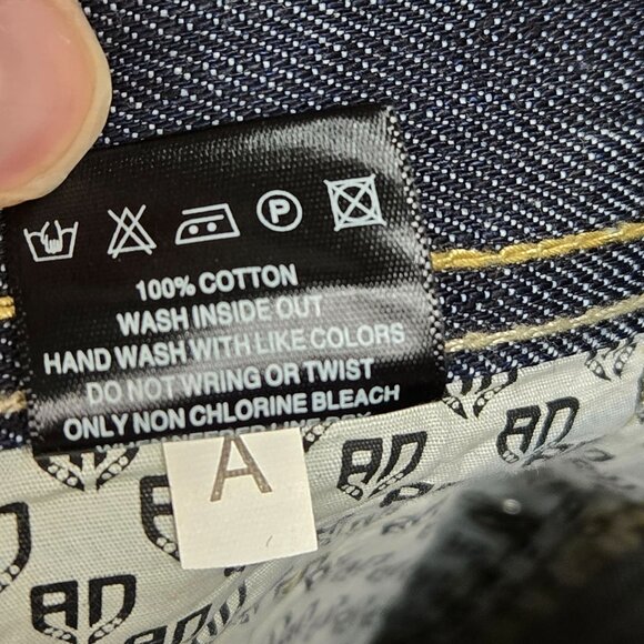 Artful Dodger Men's 36 Y2K Vintage Baggy Jeans Dark Wash Dagger Pockets Flawed - Picture 7 of 15